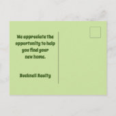 サグアロ カクタス 砂漠の写真 不動産 感謝 ポストカード (裏面)