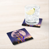 サグアロ·サクタスの満月 スクエアペーパーコースター (インサイチュ)