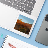 サグアロ・サンセット I アリゾナ砂漠の風景 シール (ノートパソコンとiPhone)