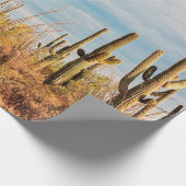 サグアーロのサボテンと砂漠 ラッピングペーパー (角)