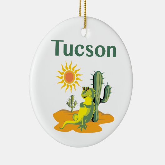サグアーロの下のトゥーソン・アリゾナ・リザード セラミックオーナメント (右)