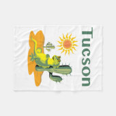 サグアーロの下のトゥーソン・アリゾナ・リザード フリースブランケット (正面(横))