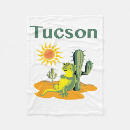 サグアーロの下のトゥーソン・アリゾナ・リザード フリースブランケット