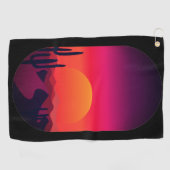 サグアーロカクタスソノラン砂漠サンライズサンセットシーン ゴルフタオル (横)