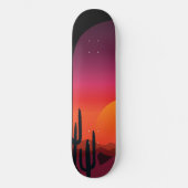 サグアーロカクタスソノラン砂漠サンライズサンセットシーン スケートボード (正面)
