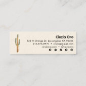 サグアーロカクタスミニマルユニークリスト自然砂漠 スキニー名刺 (裏面)