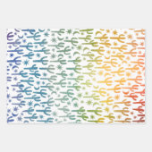 サグアーロカクタス砂漠の水の色自然植物学 ラッピングペーパーシート (正面3)