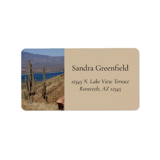 サグアーロカッティブルーレイクデザートマウンテンズアリゾナL ラベル (正面)