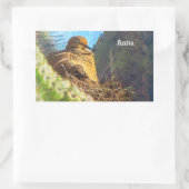 サグアーロカボスネストと喪に服すベビーハトの女性 長方形シール (バッグ)