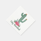 サグアーロクリスマスサボテンFeliz Navidad スタンダードカクテルナプキン (角)