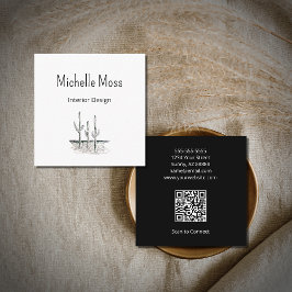 サグアーロサクシンプルス砂漠QRコード スクエア名刺