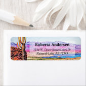 サグアーロサボサボサボサボサボサボサパープルマウンテンズブルーレイクアリゾナ ラベル (インサイチュ)