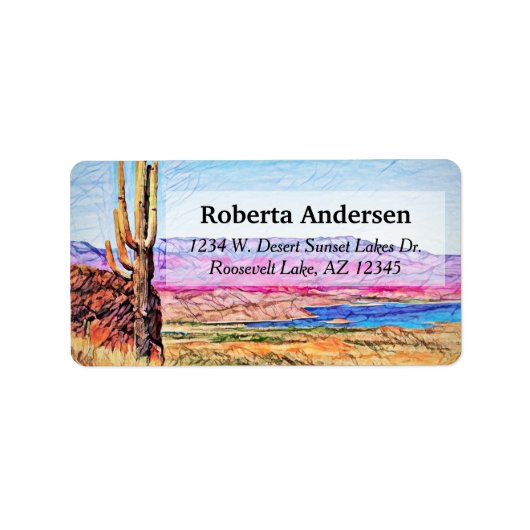 サグアーロサボサボサボサボサボサボサパープルマウンテンズブルーレイクアリゾナ ラベル (正面)