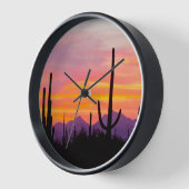 サグアーロサボスの森アットサンセット 壁時計 (傾斜)
