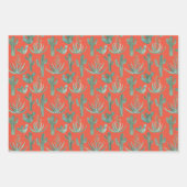 サグアーロサボスデザートアロエプラントホリデーギフト ラッピングペーパーシート (正面)