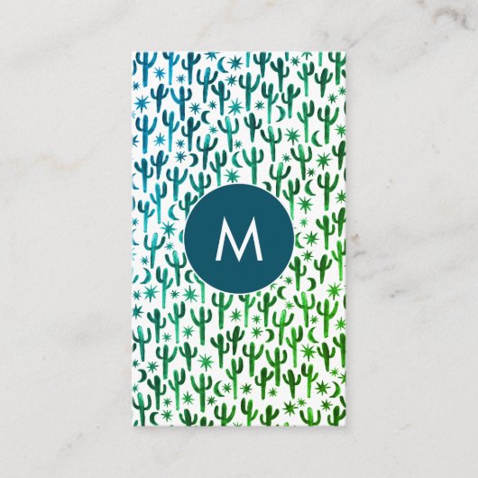 サグアーロサボスムーンスターパターンエレガントイニシャル 名刺 (正面)