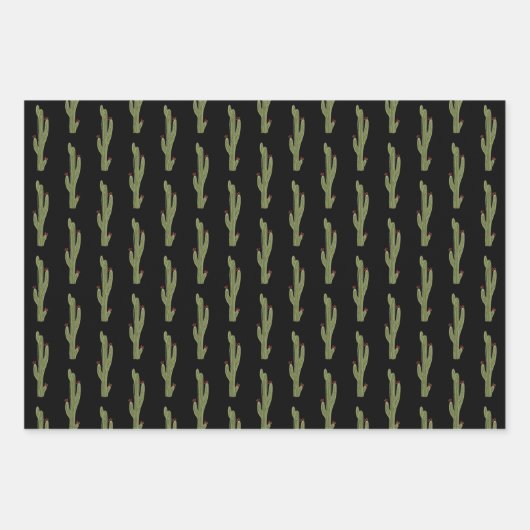 サグアーロサボス砂漠の植物ギフト任意の背景 ラッピングペーパーシート (正面3)