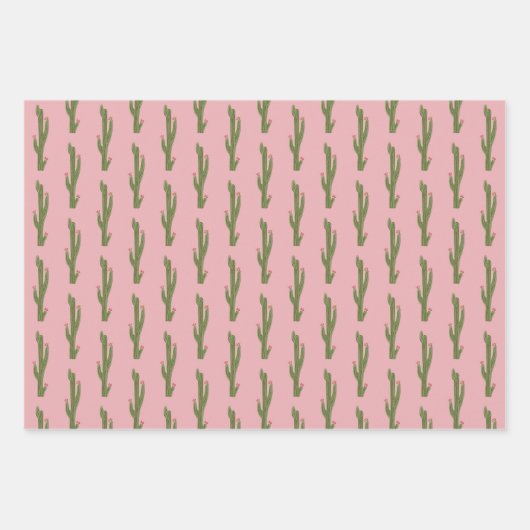 サグアーロサボス砂漠の植物ギフト任意の背景 ラッピングペーパーシート (正面2)