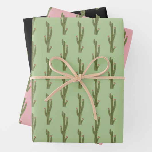 サグアーロサボス砂漠の植物ギフト任意の背景 ラッピングペーパーシート (インサイチュ)