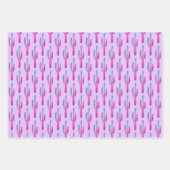 サグアーロサボス砂漠の植物パープルブルーかわいいギフト ラッピングペーパーシート (正面)