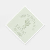 サグアーロサボテン手描き緑の赤ちゃんシャワー スタンダードランチョンナプキン (角)