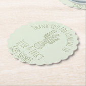 サグアーロサボテン手描き緑の赤ちゃんシャワー ペーパーコースター (アングル)