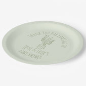 サグアーロサボテン手描き緑の赤ちゃんシャワー ペーパープレート (アングル)