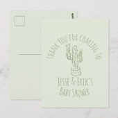 サグアーロサボテン手描き緑の赤ちゃんシャワー ポストカード (正面/裏面)