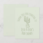 サグアーロサボテン手描き緑の赤ちゃんシャワー 出欠カード (正面/裏面)