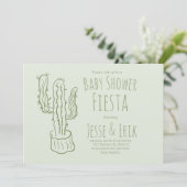 サグアーロサボテン手描き緑の赤ちゃんシャワー 招待状 (スタンド正面)