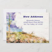 サグアーロサボテン水彩紫青移動 案内状 (裏面)