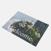サグアーロサボテン開花 ドアマット (アングル)