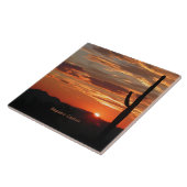 サグアーロサボテン、サンセット、 タイル (側面)