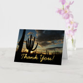 サグアーロサンセットIIアリゾナサンキューカード 箔グリーティングカード (蘭)