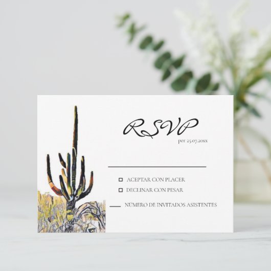 サグアーロスペインのサボテン応答カード 出欠カード (スタンド正面)