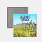 サグアーロナショナルパークアリゾナサボスヴィンテージ マグネット (正面/裏面)