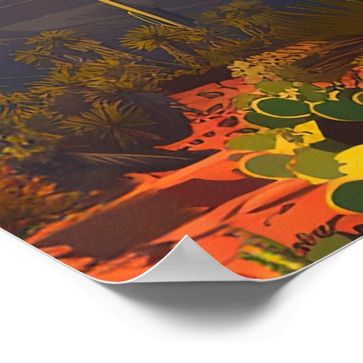 サグアーロナショナルパークアリゾナデザートカボスレトロ ポスター (角)