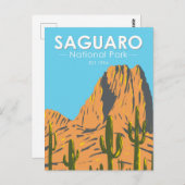 サグアーロナショナルパークアリゾナビーハイブピークヴィンテージ ポストカード (正面/裏面)