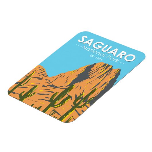 サグアーロナショナルパークアリゾナビーハイブピークヴィンテージ マグネット (左側)