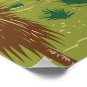 サグアーロナショナルパークアリゾナリンコンピークヴィンテージ ポスター (角)