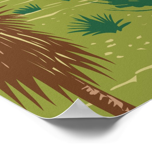 サグアーロナショナルパークアリゾナリンコンピークヴィンテージ ポスター (角)