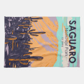 サグアーロナショナルパークアリゾナワソンピークヴィンテージ キッチンタオル (横)