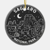 サグアーロナショナルパークアリゾナヴィンテージモノリン セラミックオーナメント (正面)