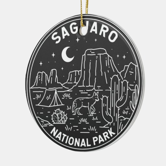 サグアーロナショナルパークアリゾナヴィンテージモノリン セラミックオーナメント (左)