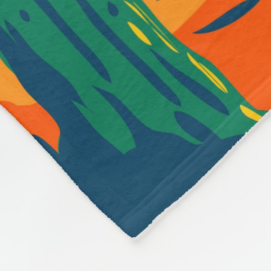 サグアーロナショナルパークアリゾナヴィンテージ フリースブランケット (角)