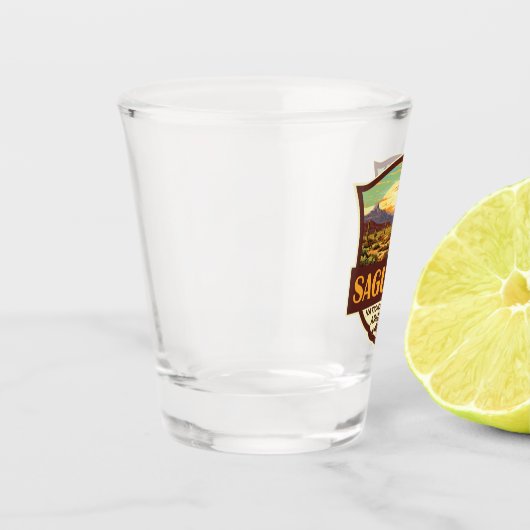 サグアーロナショナルパークイラストレーションレトロ ショットグラス (左)