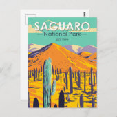 サグアーロナショナルパークカクティイン春ヴィンテージ ポストカード (正面/裏面)