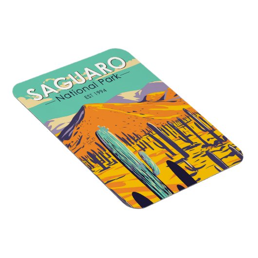 サグアーロナショナルパークカクティイン春ヴィンテージ マグネット (右側)