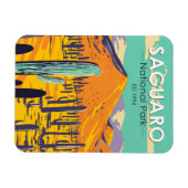 サグアーロナショナルパークカクティイン春ヴィンテージ マグネット (横)