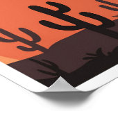 サグアーロナショナルパークヴィンテージトラベルイラストレーション ポスター (角)